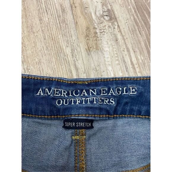 American Eagle Outfitters Hi Rise Shortie Jean Shorts Sz 6 - Picture 4 of 4